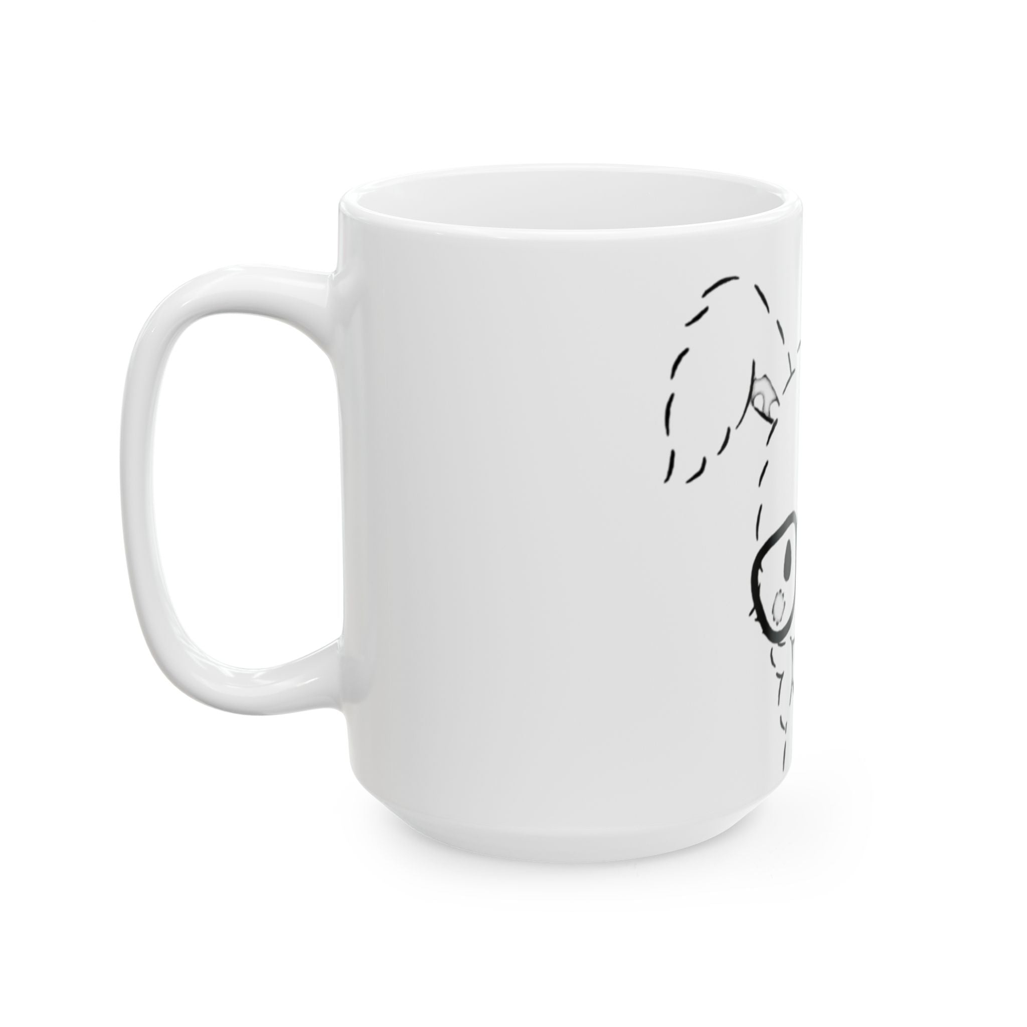 Cute Bunny with Glasses Ceramic Mug — 11oz/15oz Kawaii Coffee Cup