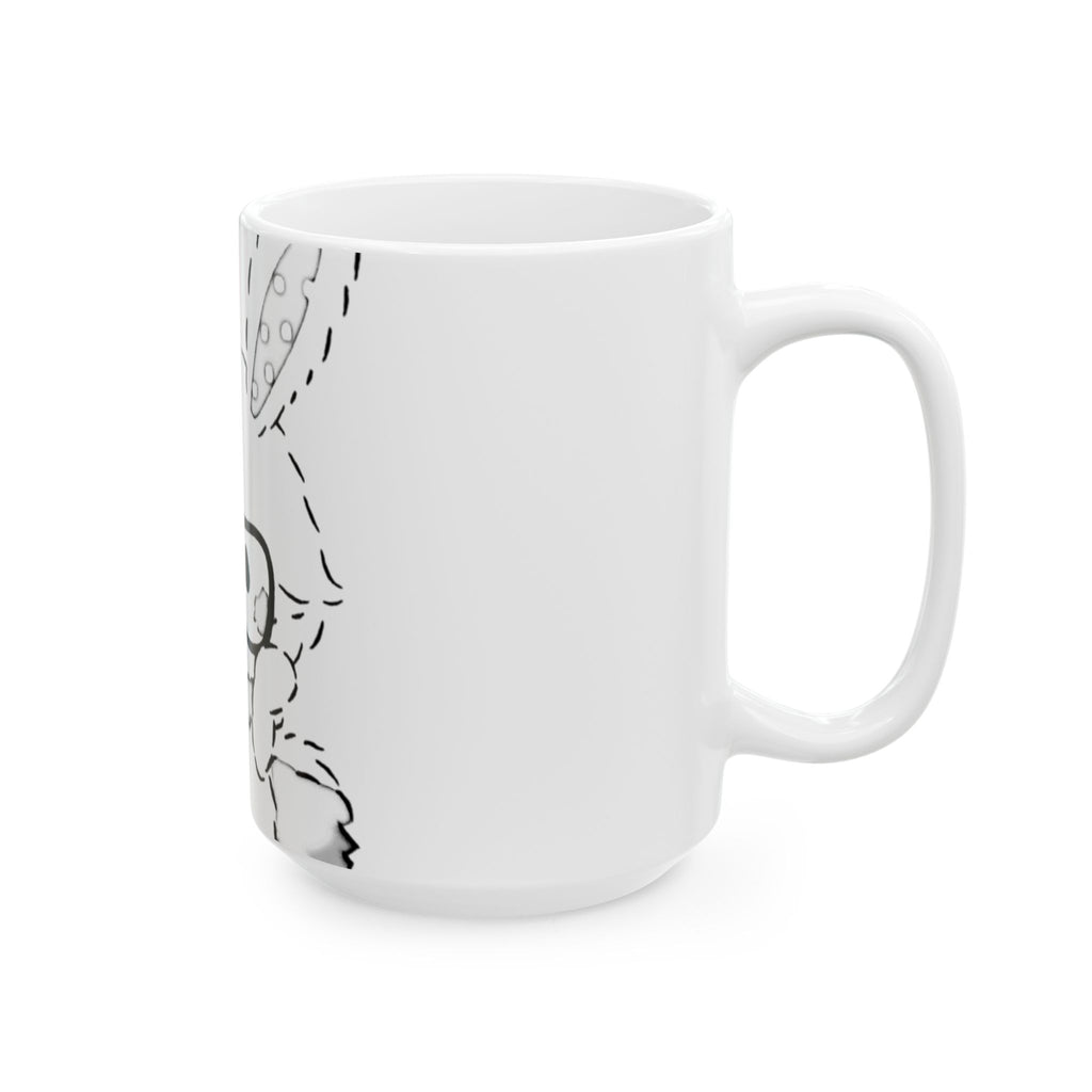Cute Bunny with Glasses Ceramic Mug — 11oz/15oz Kawaii Coffee Cup