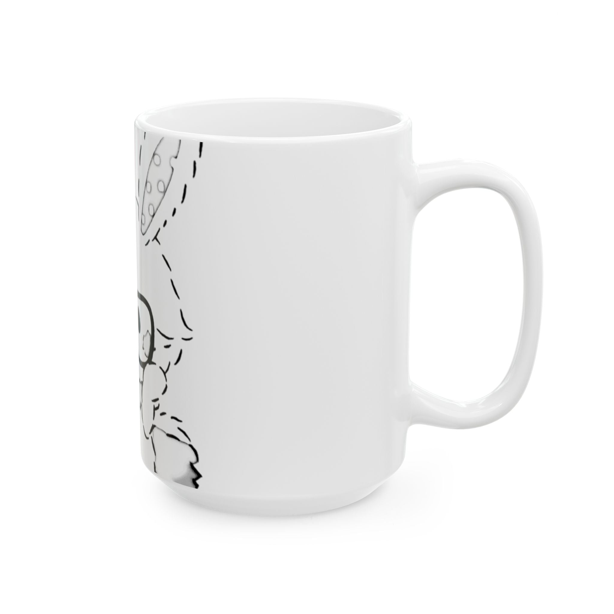 Cute Bunny with Glasses Ceramic Mug — 11oz/15oz Kawaii Coffee Cup
