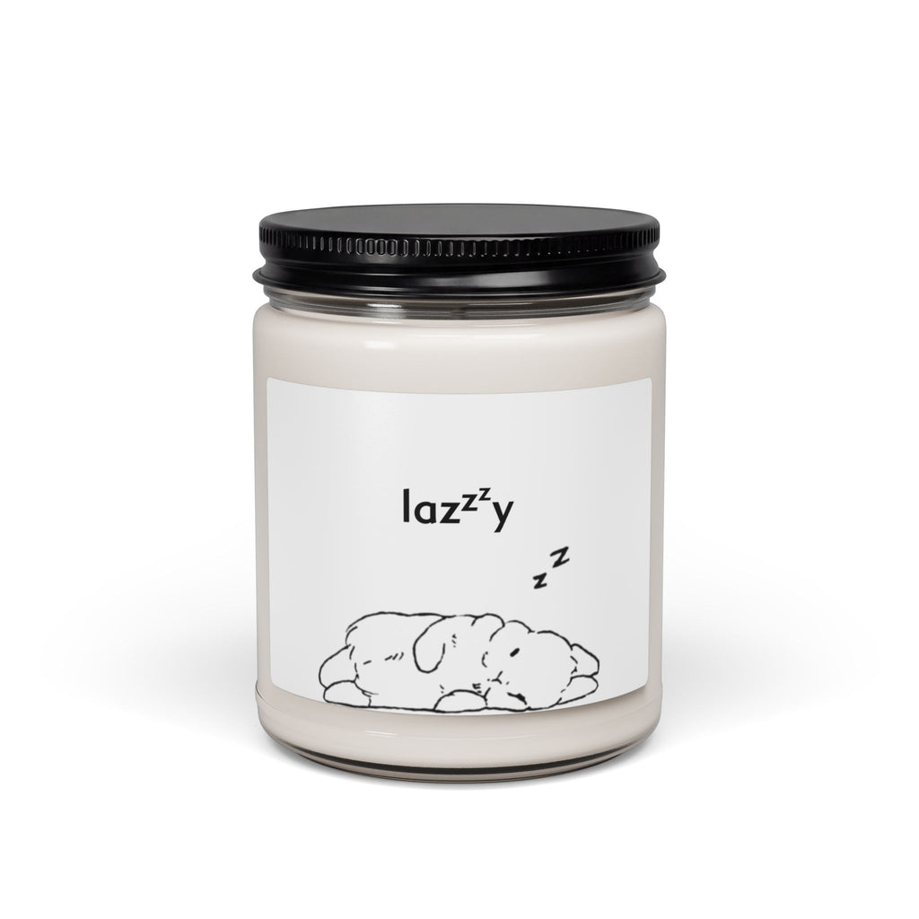 Soy Candle — 'Lazzy' Cute Sleeping Puppy Scented Jar, 9 oz