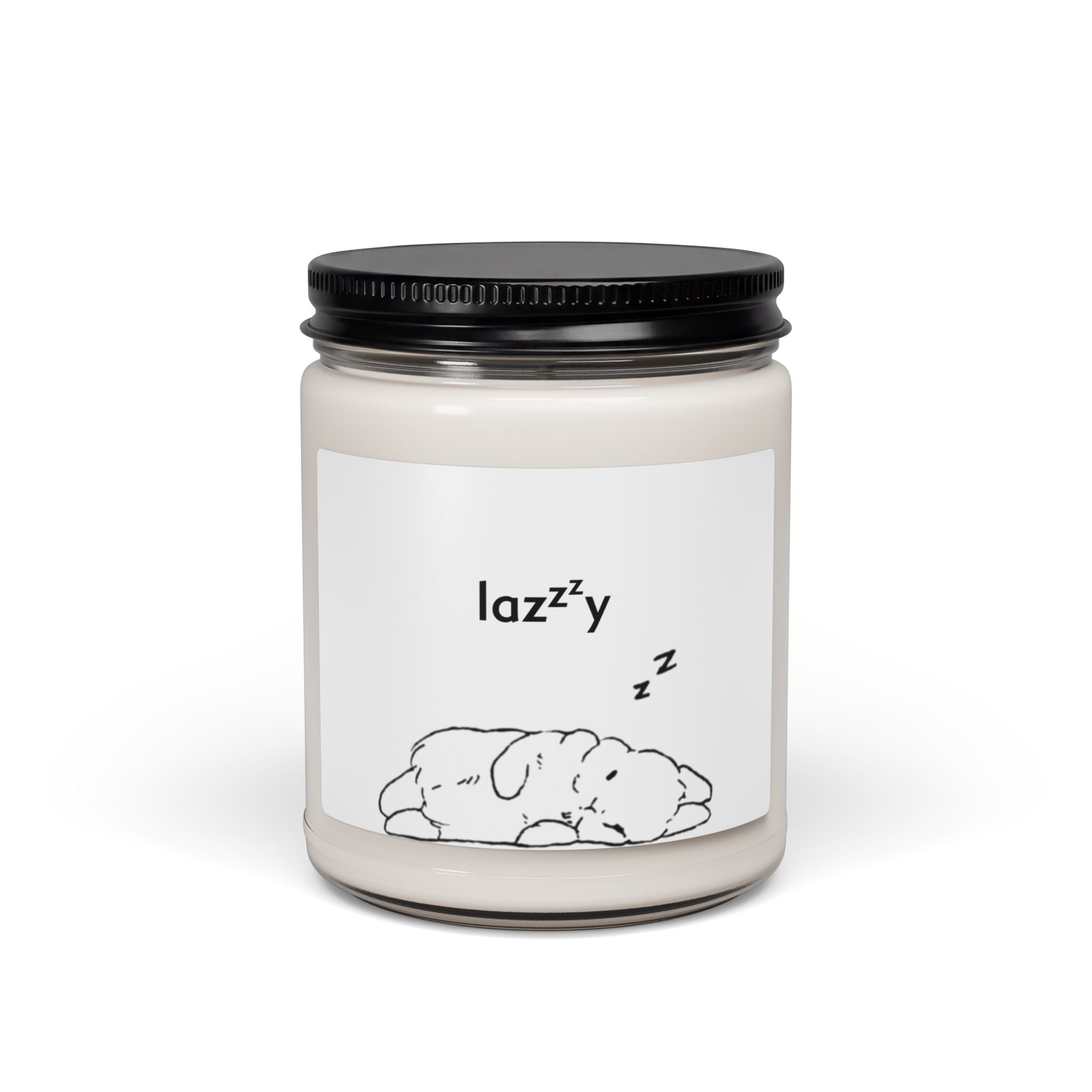 Soy Candle — 'Lazzy' Cute Sleeping Puppy Scented Jar, 9 oz