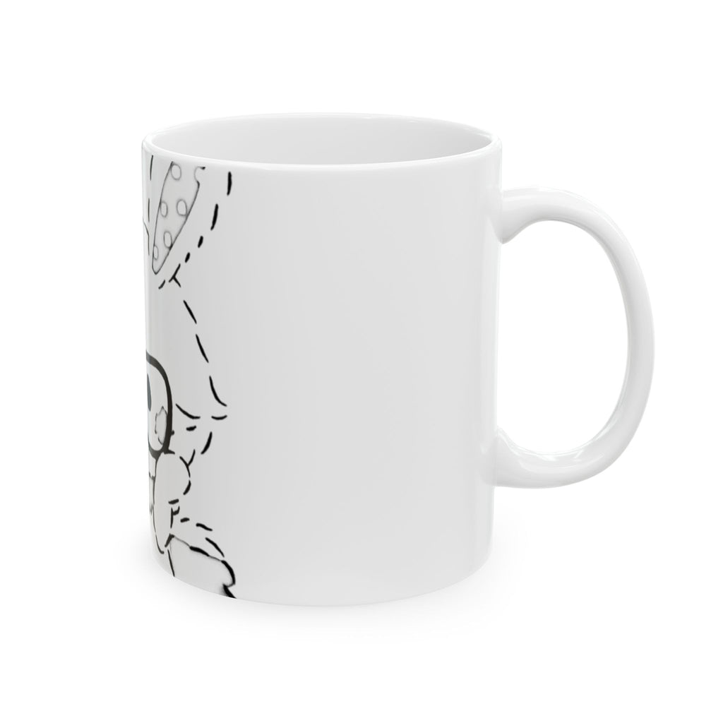 Cute Bunny with Glasses Ceramic Mug — 11oz/15oz Kawaii Coffee Cup