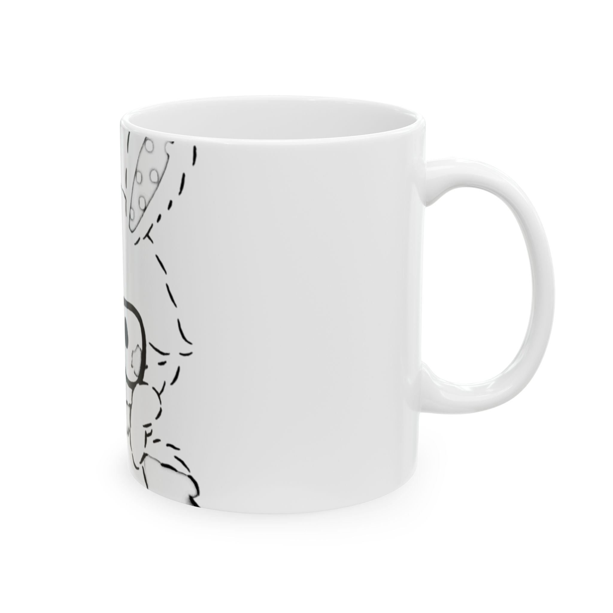 Cute Bunny with Glasses Ceramic Mug — 11oz/15oz Kawaii Coffee Cup