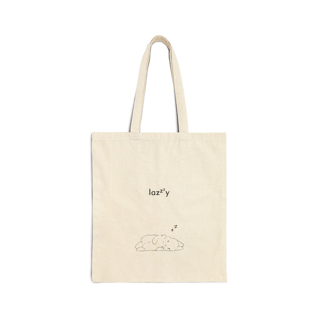 Lazy Cat Canvas Tote Bag – Cute Minimalist Eco-Friendly Shopper