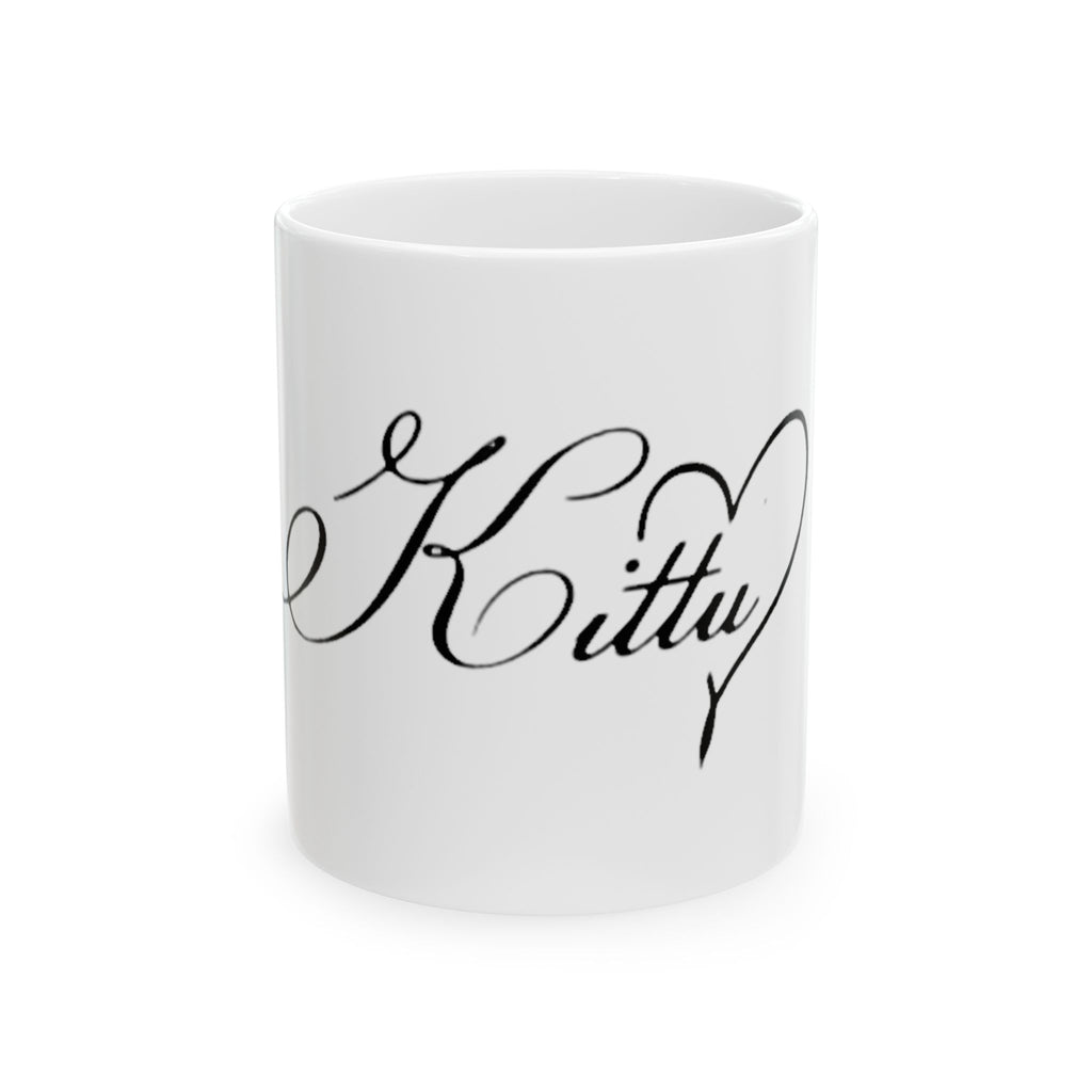 Personalized Script Name Mug — Elegant Cursive "Kitty" Ceramic Coffee Cup (11oz, 15oz)
