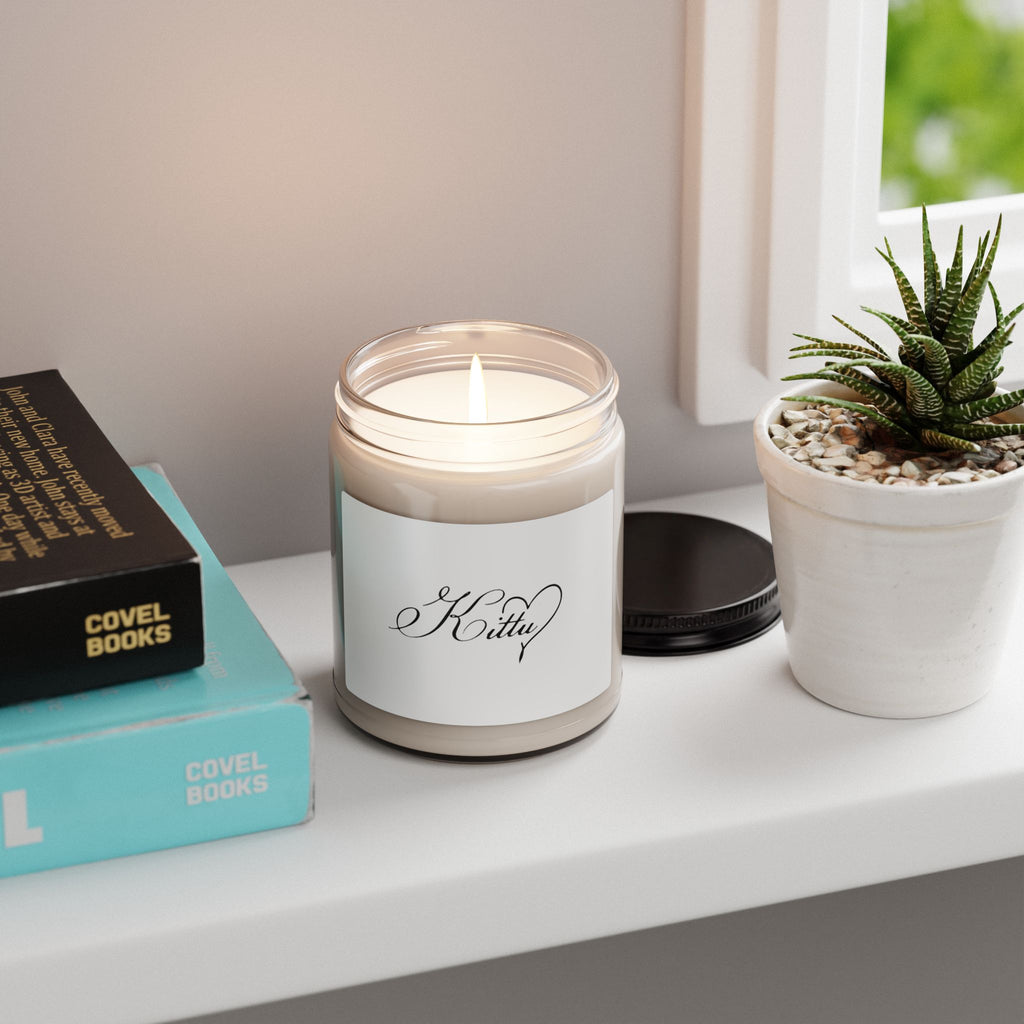 9oz Scented Soy Candle — Elegant "Kitty" Script Jar