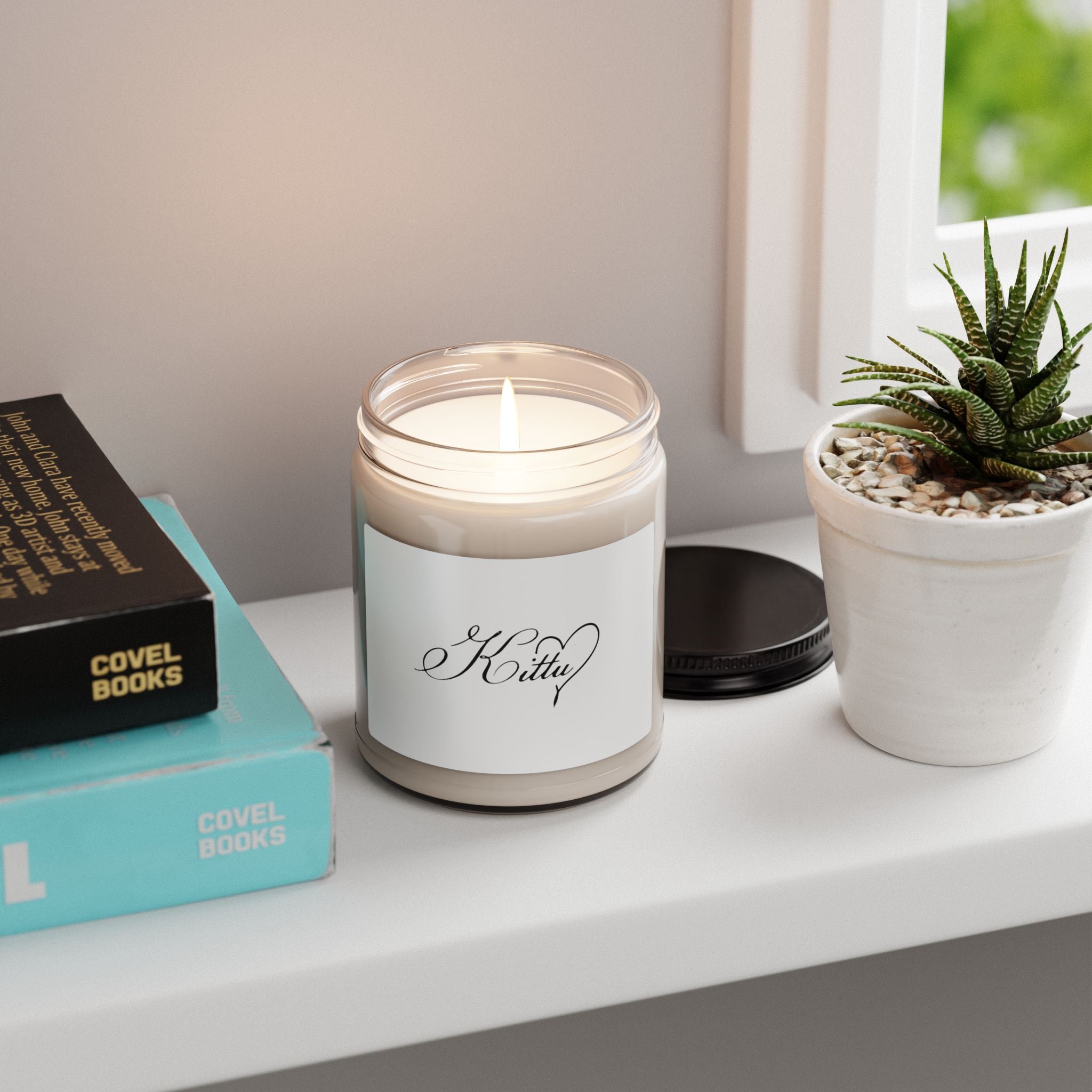 9oz Scented Soy Candle — Elegant "Kitty" Script Jar