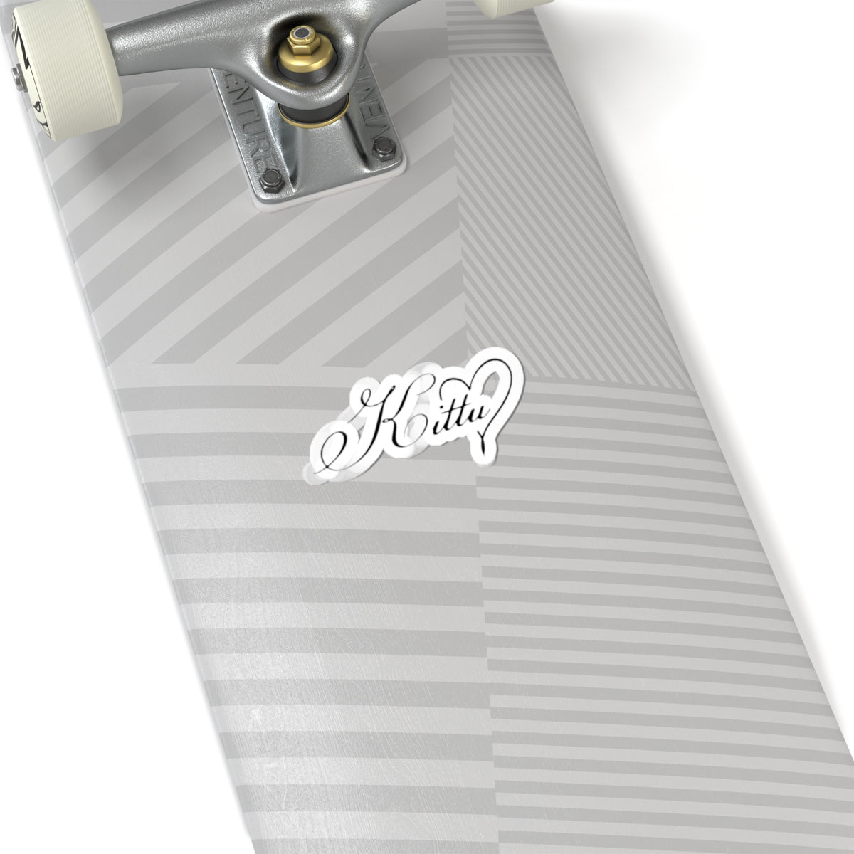 Kitty Script Kiss-Cut Sticker — Elegant Heart Calligraphy Decal for Laptops, Notebooks & Gifts
