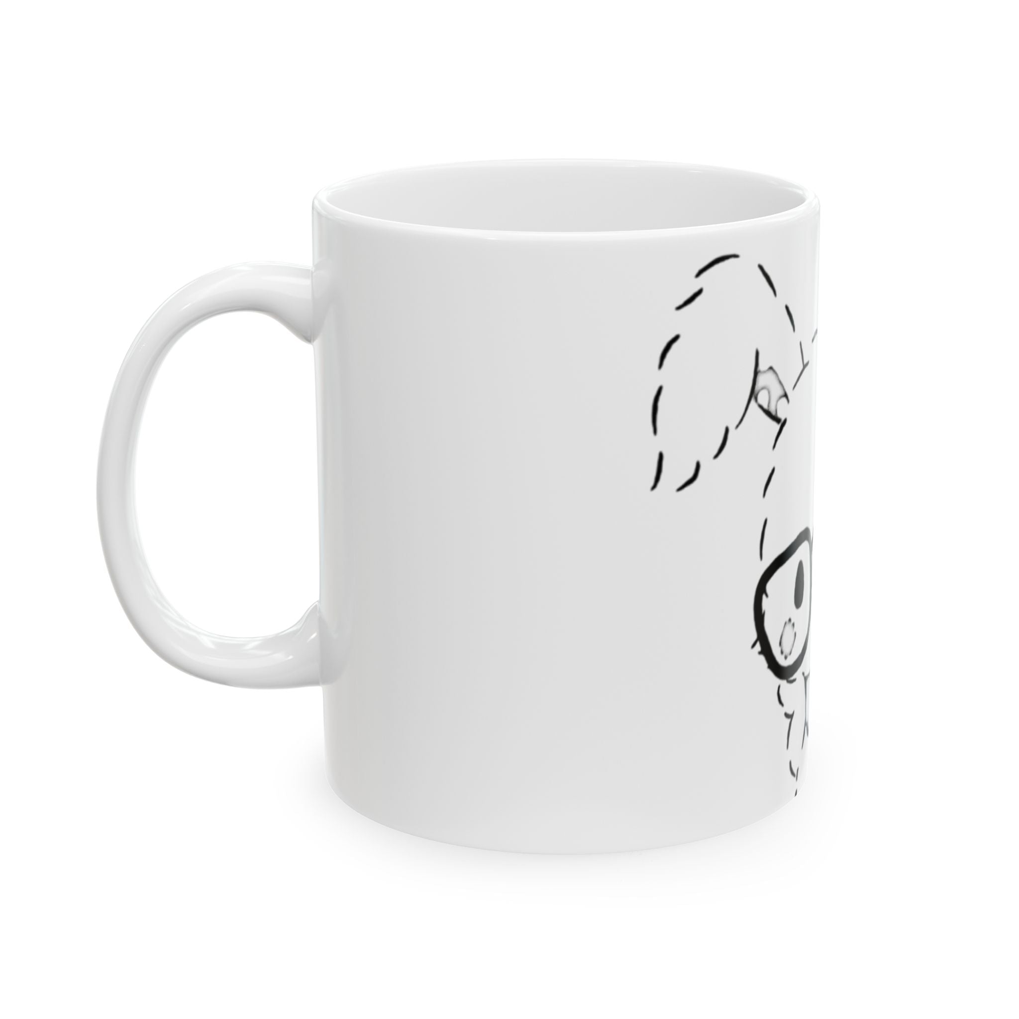 Cute Bunny with Glasses Ceramic Mug — 11oz/15oz Kawaii Coffee Cup