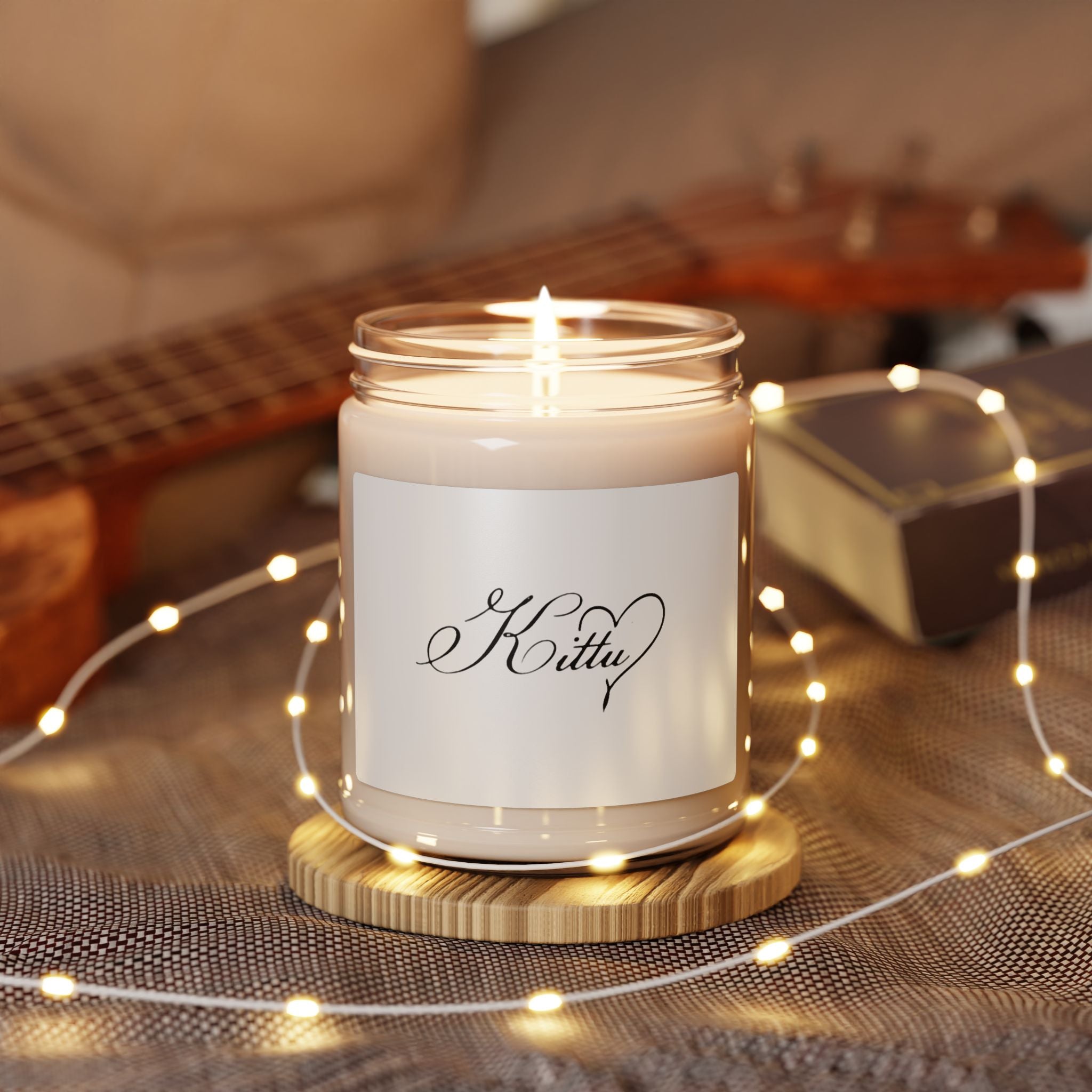 9oz Scented Soy Candle — Elegant "Kitty" Script Jar